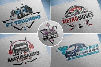 design a transport logistics trucking cargo logo