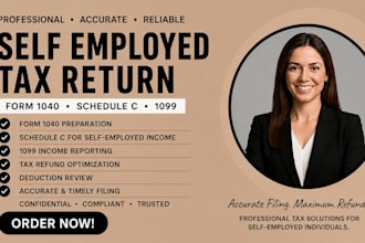 prepare self employed tax return, 1099, schedule c and form 1040