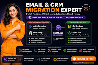 migrate your activecampaign mailchimp data to gohighlevel klaviyo CRM automation