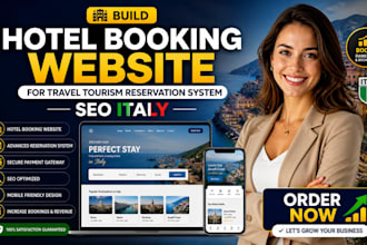 build hotel booking website for travel tourism reservation system SEO italy