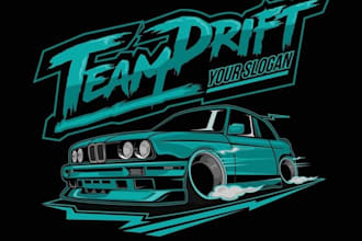 draw car ,automotive ,auto mobile , drift logo