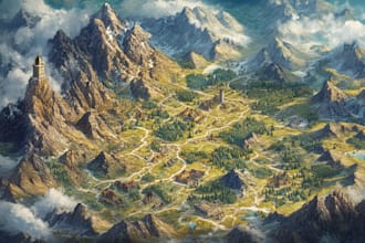 hand drawn fantasy map battle map