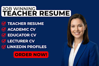 write an ats optimized teacher resume cv writing academic cv educator cv