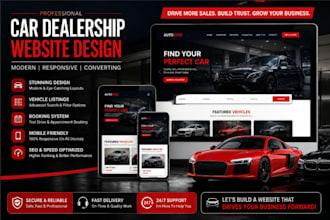 make a responsive online car dealership website, an automotive car rental site
