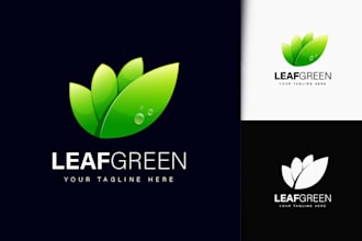 design 3d mockups, tree, leaf, garden, and vegetable logo