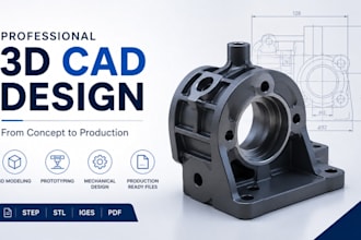 design mechanical product, 3d cad modeling, prototyping, mass print production