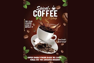 do high quality coffee flyer design with free source file