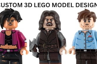 custom 3d lego model, leo minifigure toy lego buildings lego car for painting