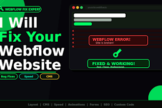 fix your webflow website bugs, errors, and problems