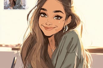 draw a digital caricature cartoon from a photo