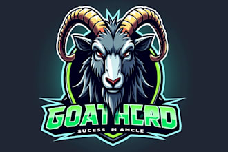 design outstanding goat head mascot logo with express delivery