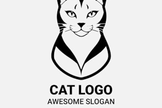 design cute pet, cat, dog and animal logo