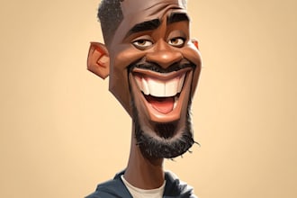 make realistic cartoon caricature