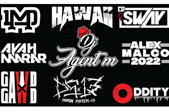 text, font, music, typography or dj logo design