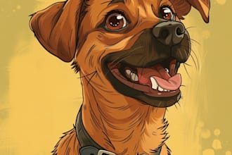 disney cartoon portrait of your lovely pet