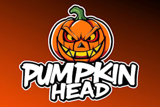 create beautiful pumpkin head mascot logo within 1 day