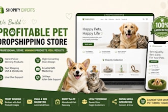 build profitable pet shopify store, dog cat dropshipping website, pet suppliers