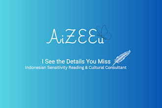 be your indonesian cultural consultant sensitivity reader