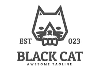 design a cute cat shop logo