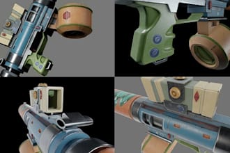 design a 3d hard surface weapon or prop model