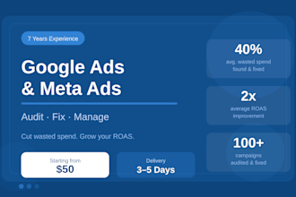 audit and fix your google ads or meta ads campaign to reduce wasted spend