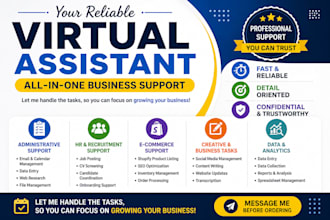 be your all in one virtual assistant for admin, HR, ecommerce and operations