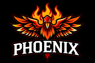 make an amazing phoenix bird mascot logo with express delivery