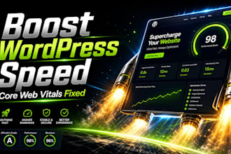 fix wordpress speed,core web vitals,gtmetrix score with on page SEO and security