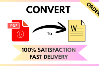 convert PDF image to editable word excel in 1 hour