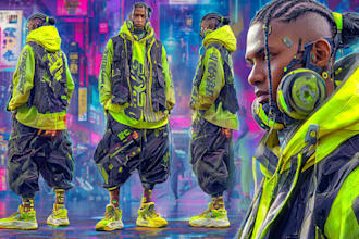 design cyberpunk character, original character design