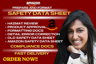 prepare and format amazon safety data sheet for compliance product approval