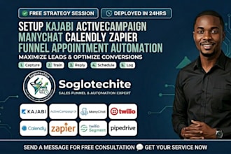 setup kajabi activecampaign manychat calendly zapier funnel appointment automate