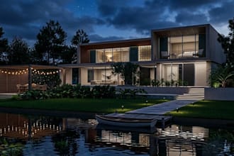 do exterior design with 3d render