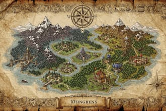do fantasy city map illustration regional board game cartography dnd world map