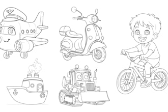 create simple and fun coloring book for kids education