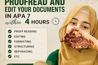proofread and edit your document in apa 7 format within 4 hours