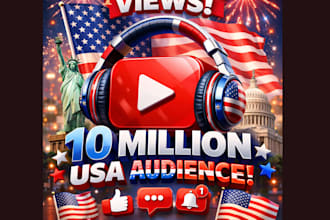 organic 10m usa audience, usa youtube video promotion usa video, usa views