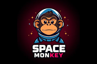 design super space monkey mascot logo in 12 hours