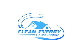 design house cleaning company clean energy logo