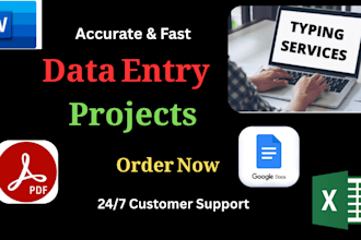 do accurately data entry, copy paste, typing, pdf to docs