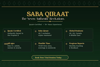 teach saba qiraat and advanced quran recitation with ijazah