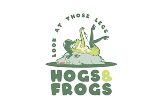 design bachelor party hogs and frogs logo