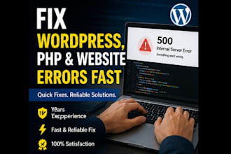 fix PHP, wordpress, and website errors quickly