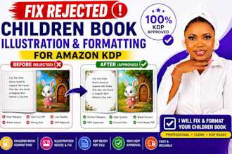 fix, resize children book illustration formatting children book for amazon kdp