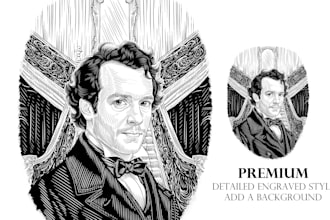 draw illustration with vintage engraving style