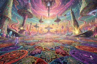 create psychedelic and trippy style illustration