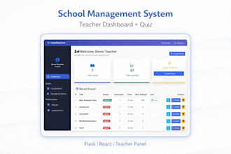 build school management system with lms dashboard