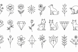 design custom minimalist line art tattoo
