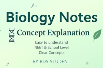 create biology notes and explain concepts for students