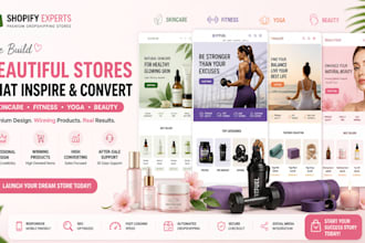 create skincare shopify store fitness yoga beauty shopify dropshipping website